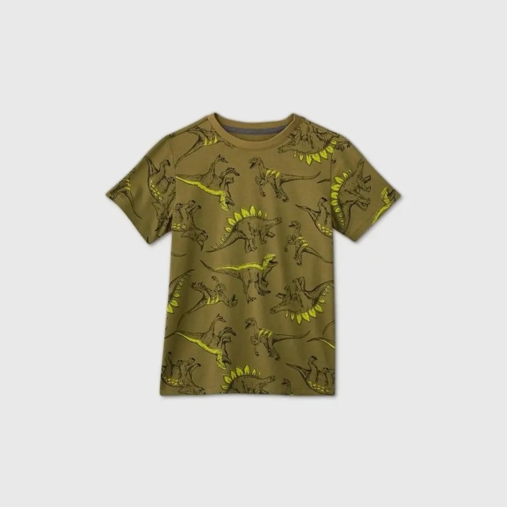 NWT 6/7 Boys Short Sleeve Dinosaur Dinosaurs Print - Picture 2 of 8